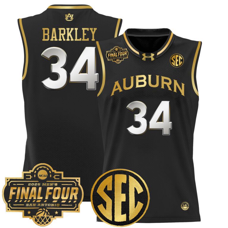 Men Auburn Tigers #34 Barkley black 2025 Final Four Patch Lightweight  NCAA Jersey->ncaa teams->NCAA Jersey
